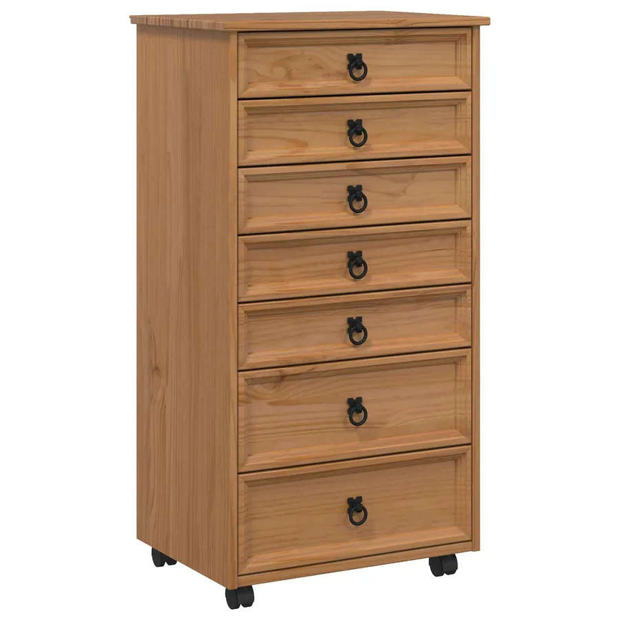 Cabinet Roulant avec Tiroirs CORONA Brun Miel - 2