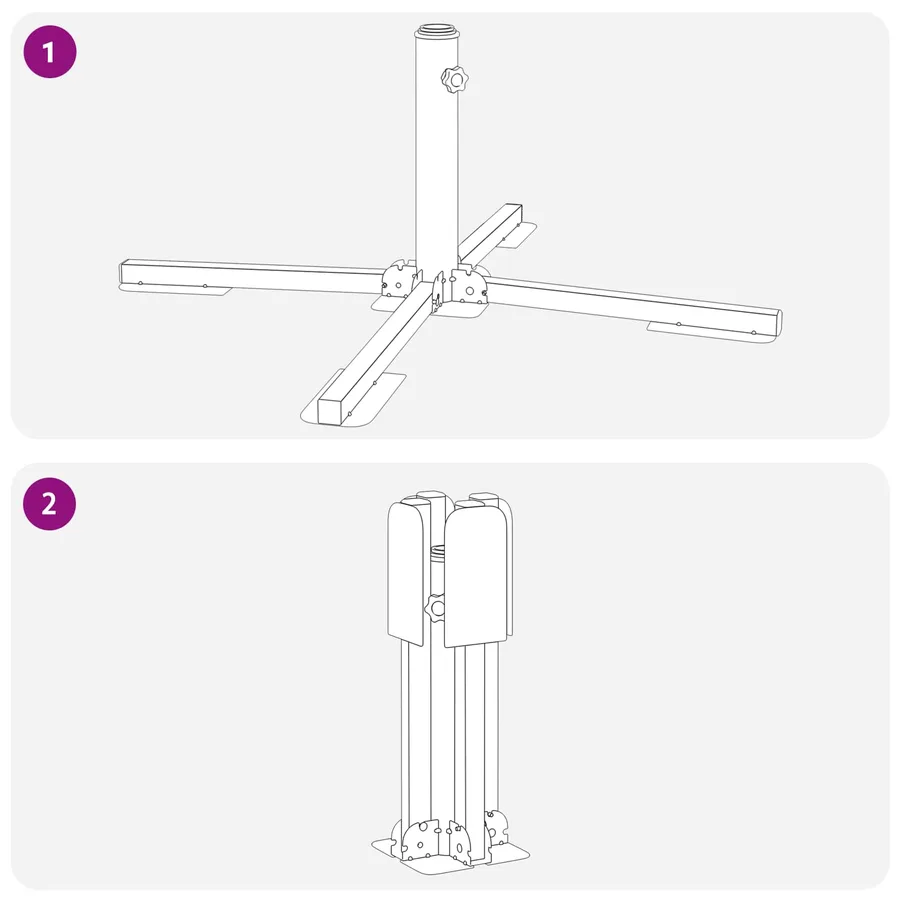 Support de parasol Blanc Acier - 10
