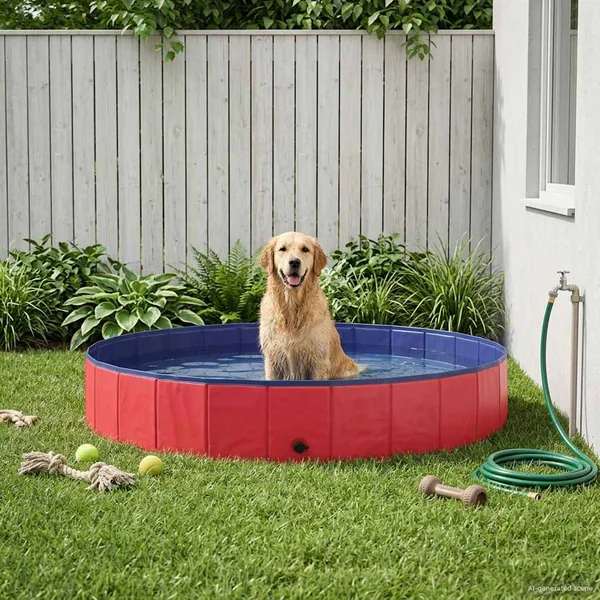 Piscine pour Chien Rouge Ø200 x 30 cm PVC épais