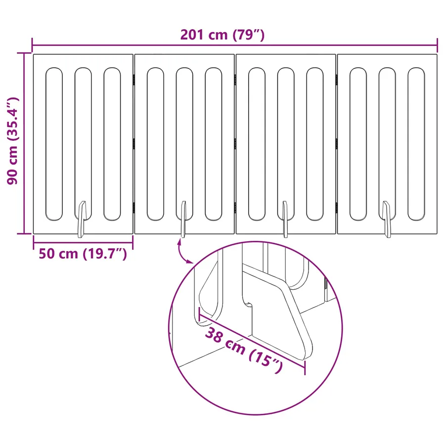 Clôture pliable pour animaux 4 pcs Blanc Brillant - 10