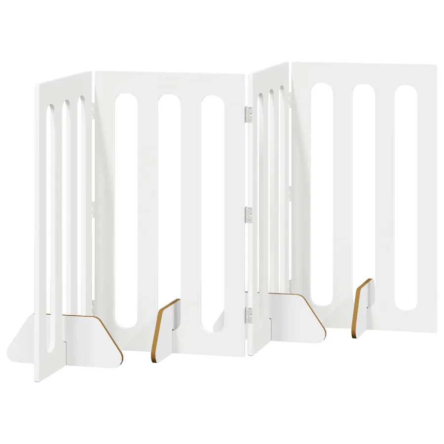 Clôture pliable pour animaux 4 pcs Blanc Brillant - 5