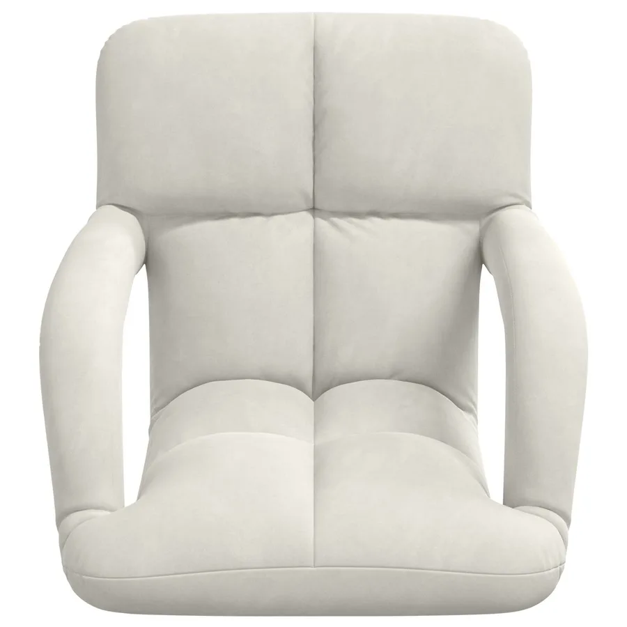 Fauteuil de sol ajustable Crème Velours - 4
