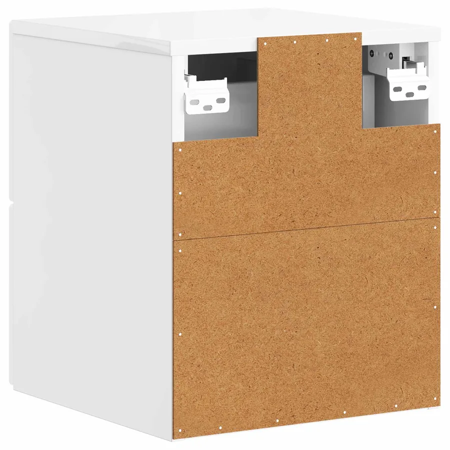 Cabinet de chevet mural 2 pcs Blanc brillant 33 x 34,5 x 40 cm - 9