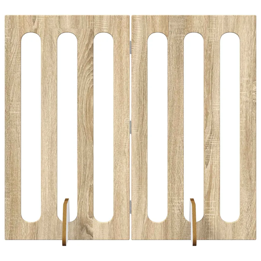 Clôture pliable pour animaux 2 pcs Chêne Sonoma - 2