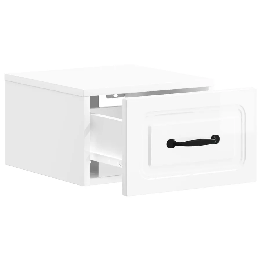 Cabinet de chevet mural 2 pcs Blanc brillant 34,5 x 33 x 20 cm - 6
