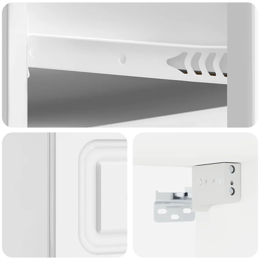 Cabinet de chevet mural 2 pcs Blanc brillant 34,5 x 33 x 20 cm - 8