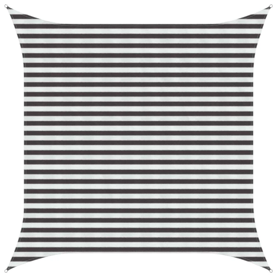 Voile d'ombre Anthracite et blanc 3 x 3 m HDPE