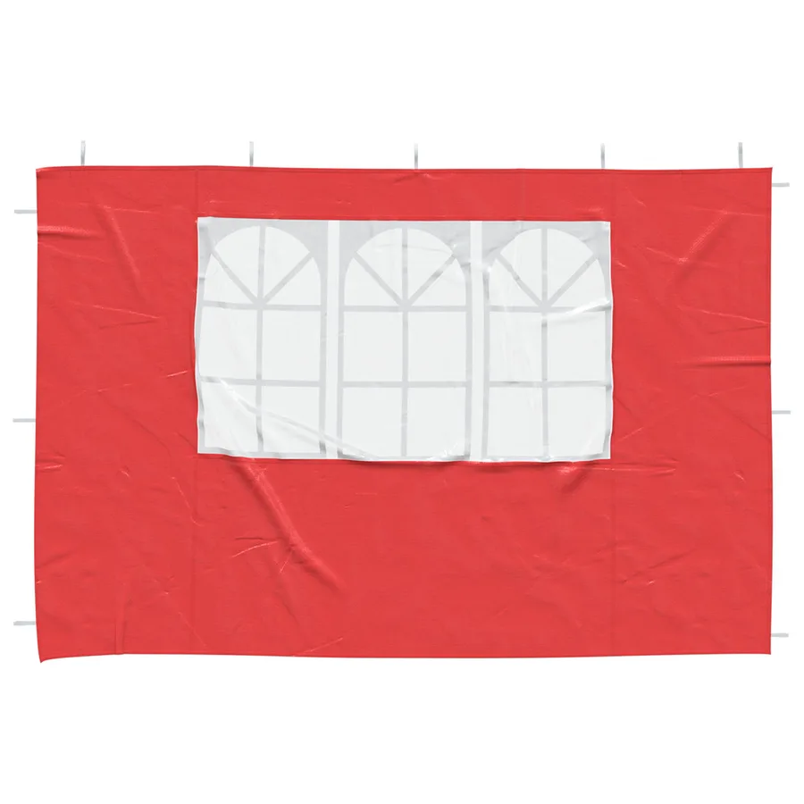 Mur de tente de fête 2 pcs 300 x 195 cm Rouge PE et acier - 3