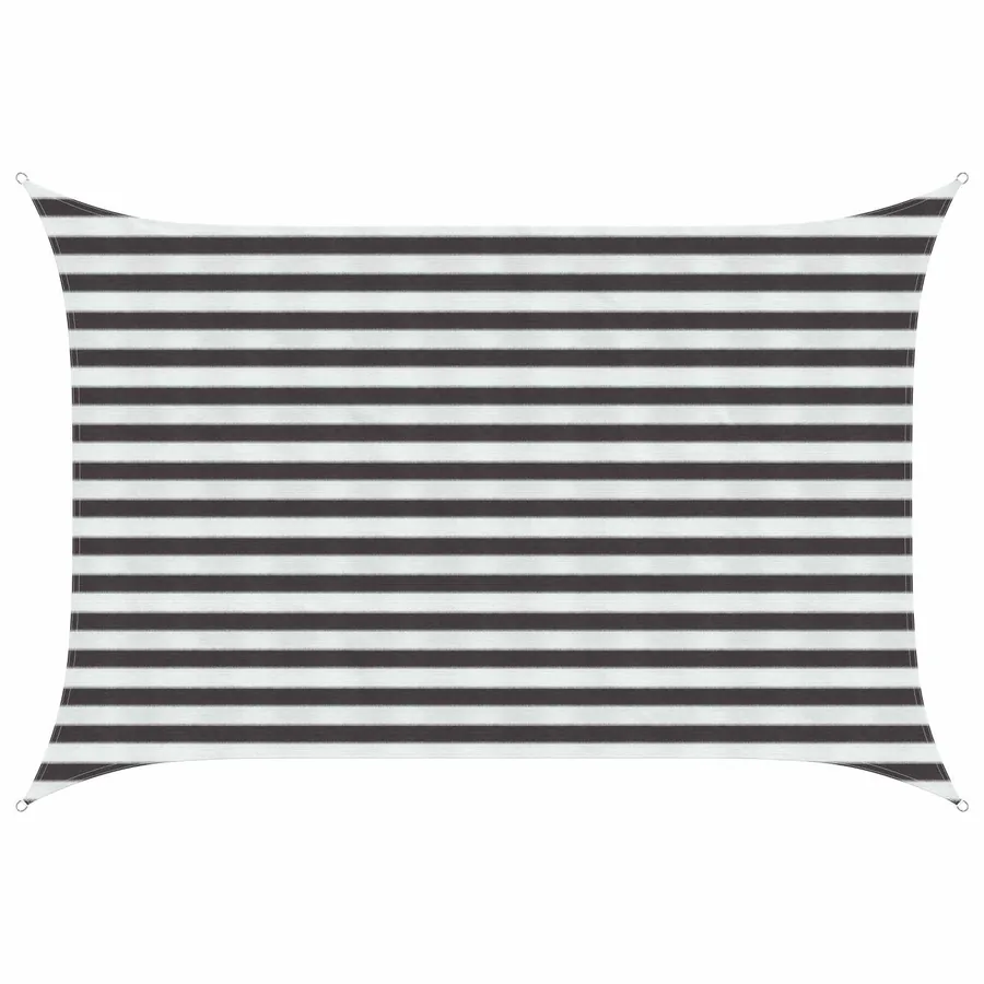 Voile d'ombre Anthracite et blanc 2 x 3,5 m HDPE