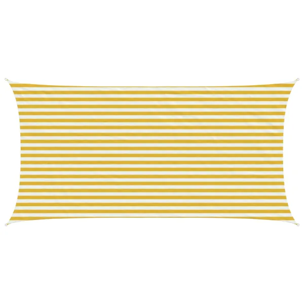 Voile d'ombre Jaune et blanc 2,5 x 6 m HDPE
