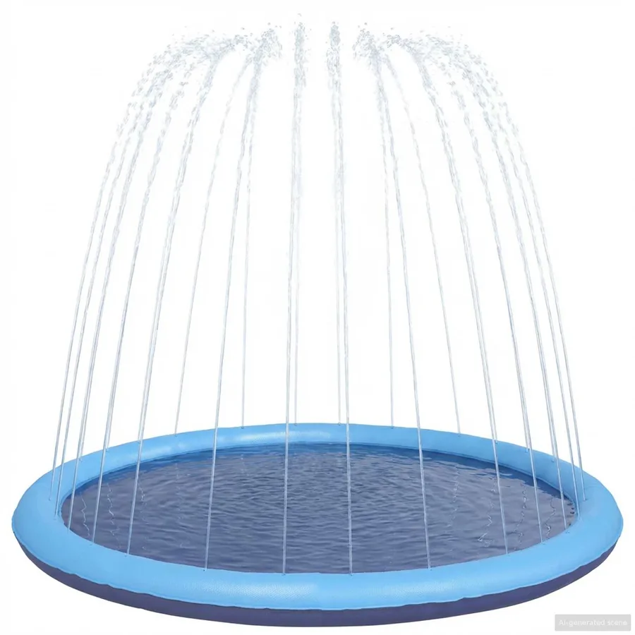 Tapis de Splash pour Enfants et Chiens Bleu Ø150 x 10 cm PVC - 3