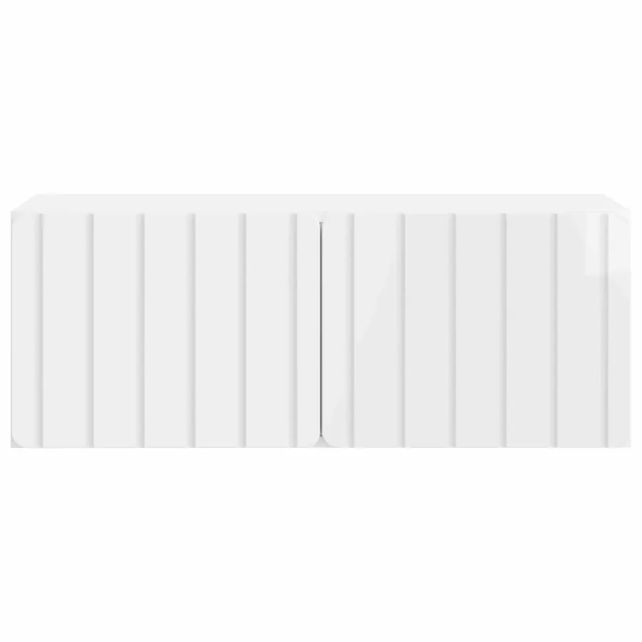 Meuble TV mural 78,5 x 31 x 30 cm Blanc brillant - 6