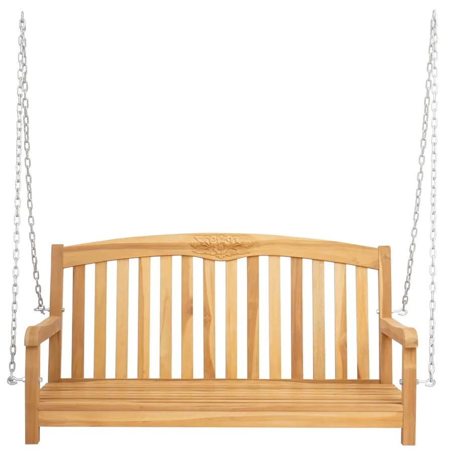 Banc Balançoire 114 x 61 x 61,5 cm Bois de teck massif Naturel - 3