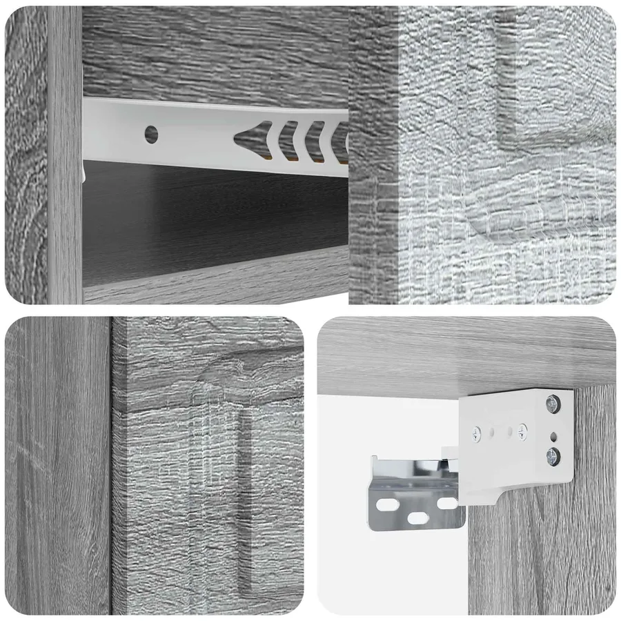 Cabinet de chevet mural 2 pcs Sonoma gris 49 x 34,5 x 20 cm - 10