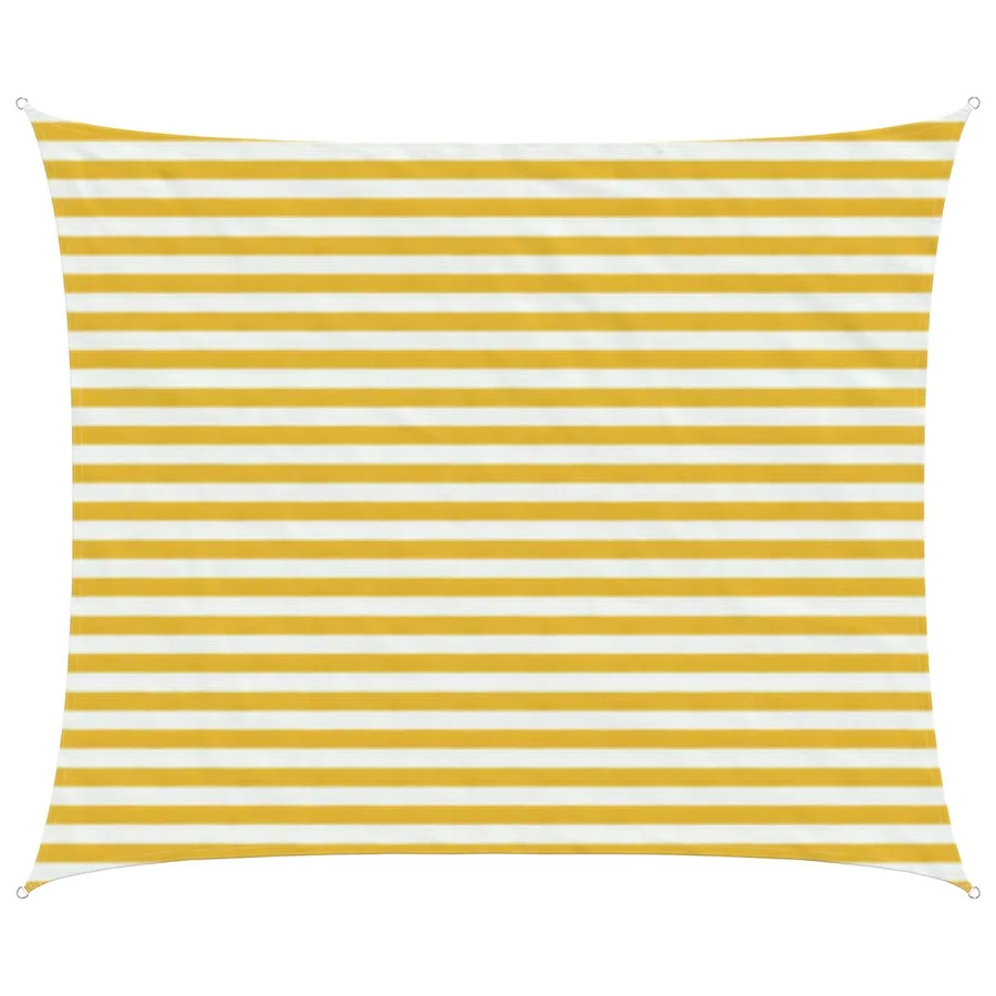 Voile d'ombre Jaune et blanc 2,5 x 3 m HDPE