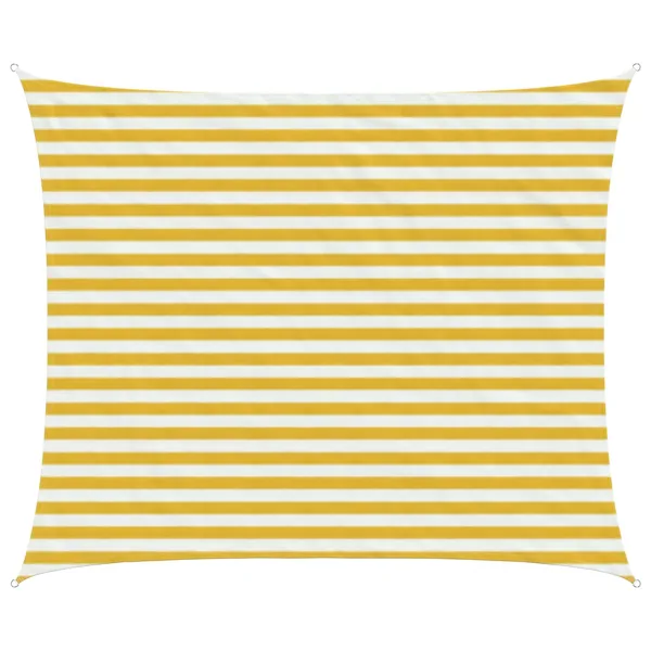 Voile d'ombre Jaune et blanc 2,5 x 3 m HDPE