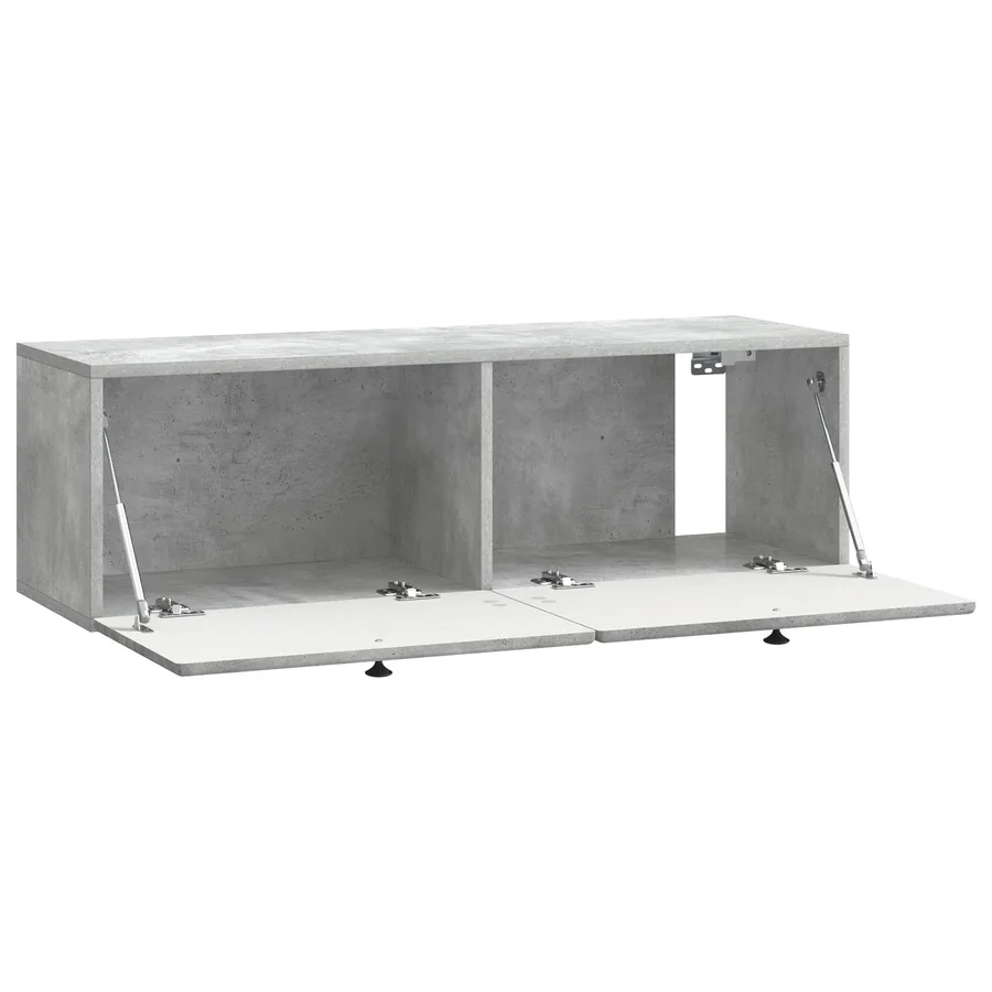 Meuble TV mural 98 x 31 x 30 cm Gris béton Bois d'ingénierie - 5