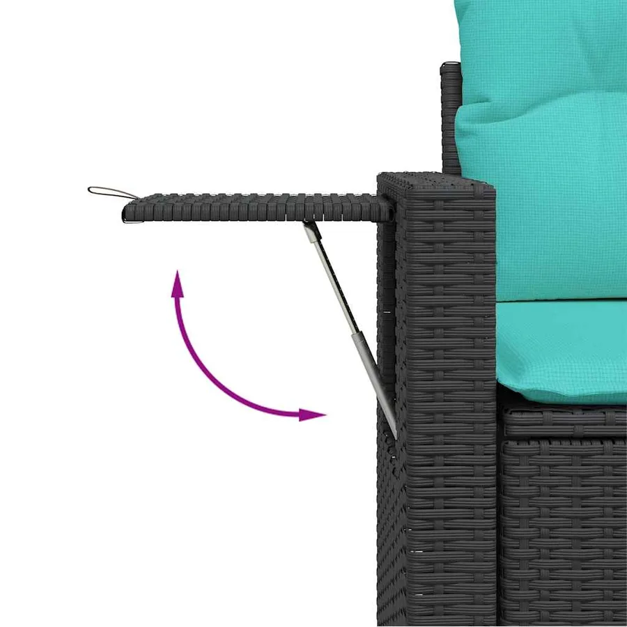 Ensemble de canapés de jardin 11 pcs et coussins rotin acacia - 11