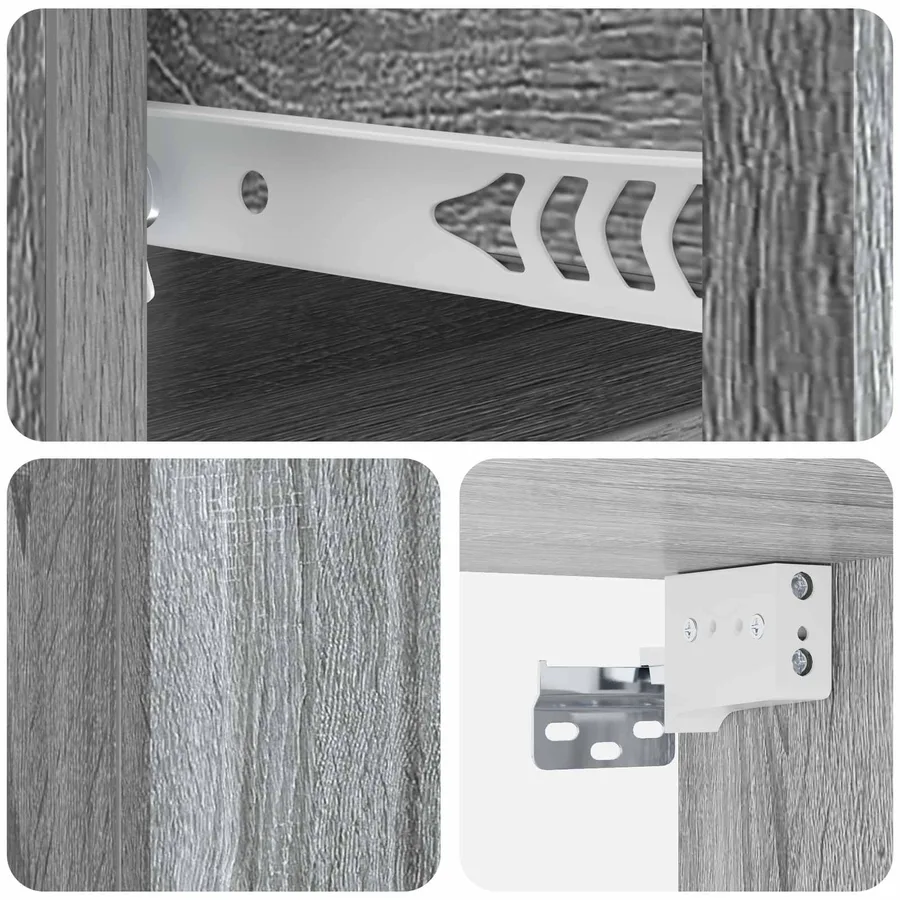 Cabinet de chevet mural 2 pcs Sonoma gris 33 x 34,5 x 24 cm - 8