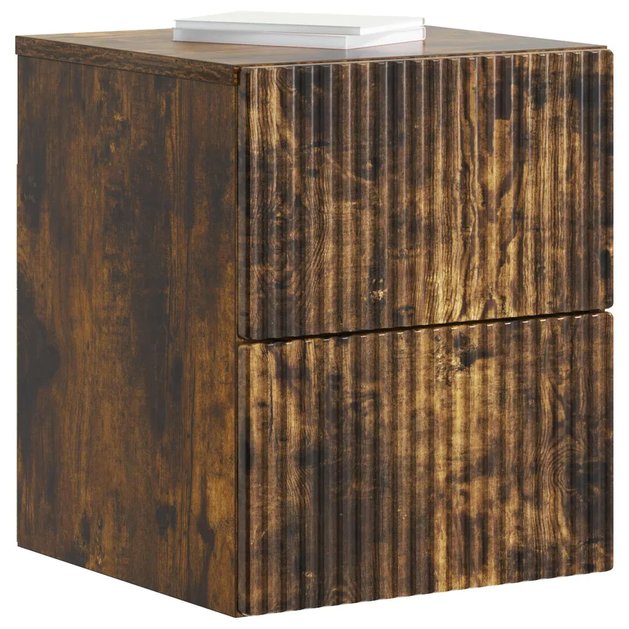 Cabinet de chevet mural 2 pcs Chêne fumé 33 x 34,5 x 40 cm - 3