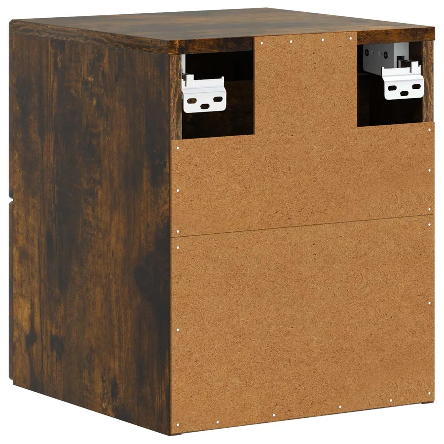 Cabinet de chevet mural 2 pcs Chêne fumé 33 x 34,5 x 40 cm - 9