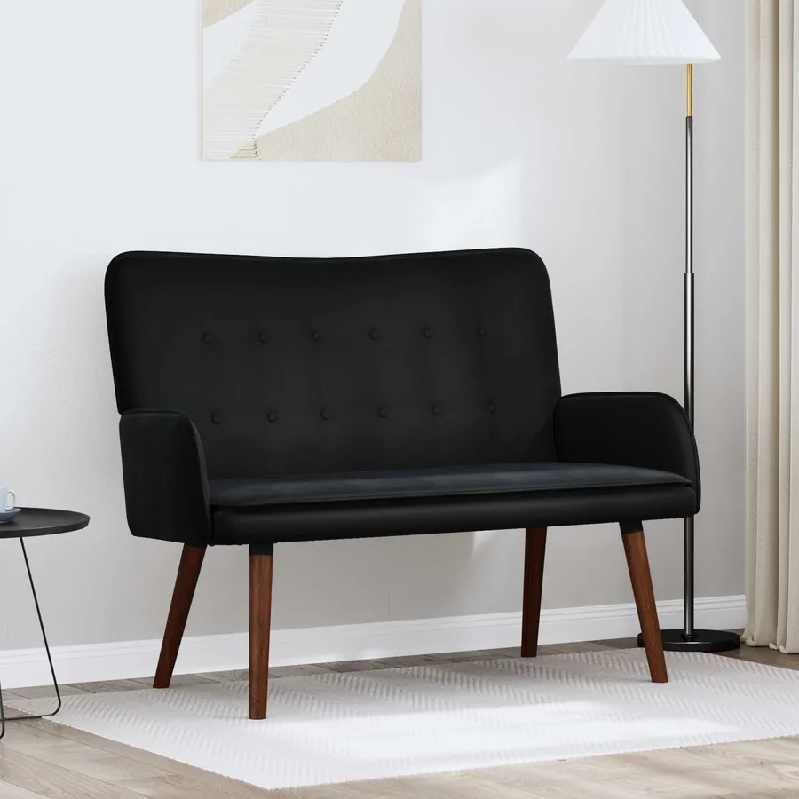 Sofa 2 places Noir 115 x 61 x 87 cm Velours