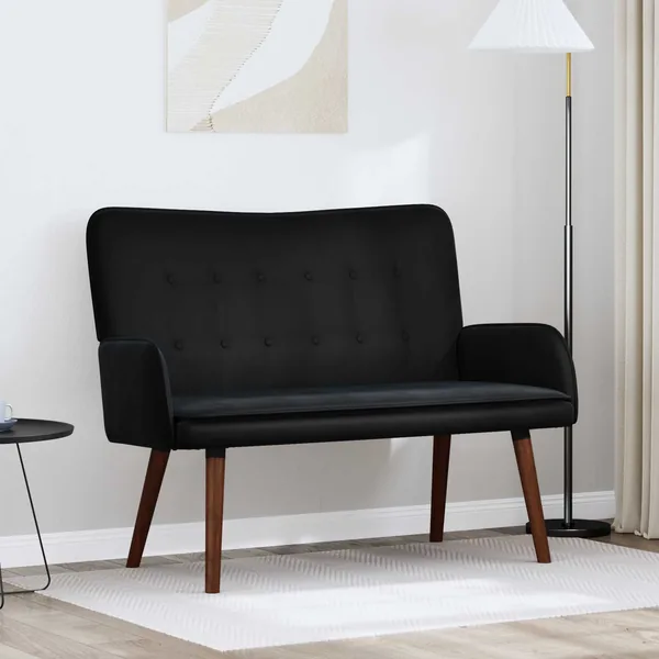 Sofa 2 places Noir 115 x 61 x 87 cm Velours