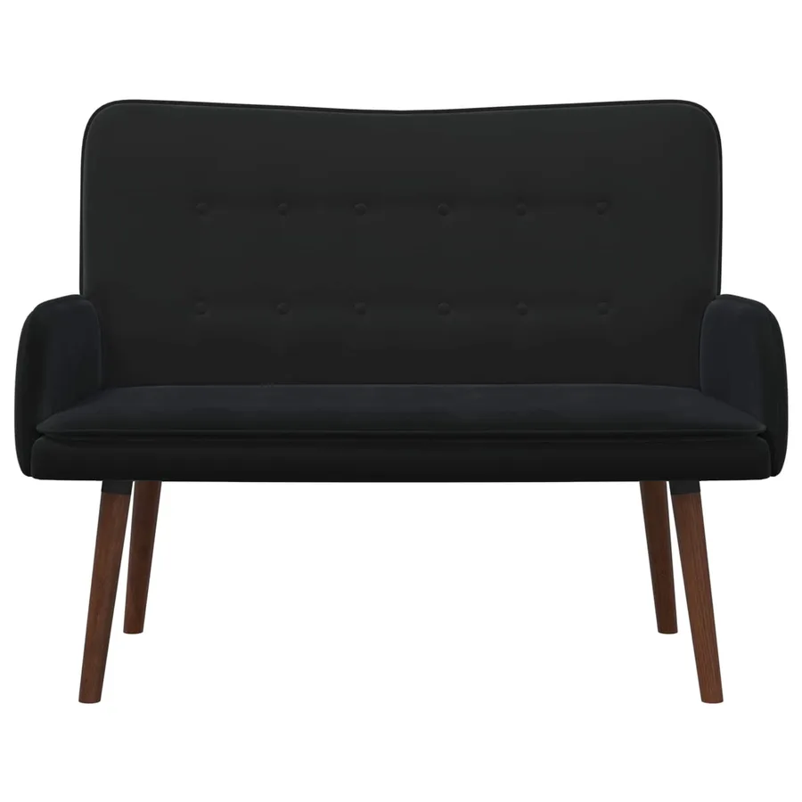 Sofa 2 places Noir 115 x 61 x 87 cm Velours - 4
