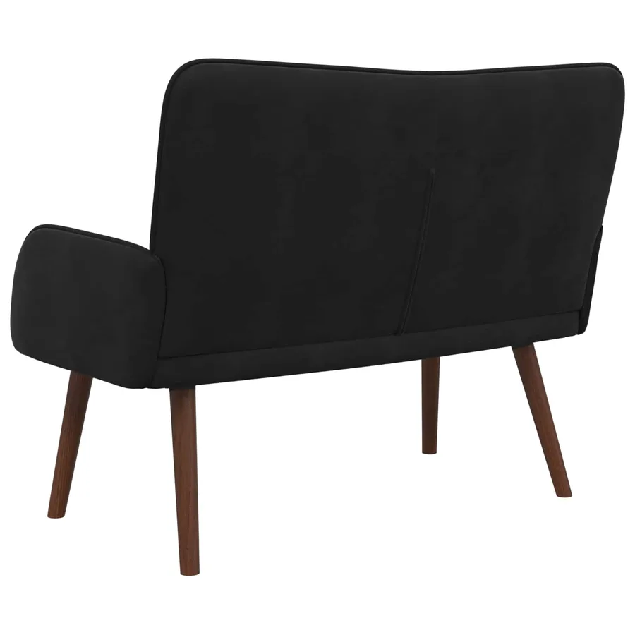 Sofa 2 places Noir 115 x 61 x 87 cm Velours - 6