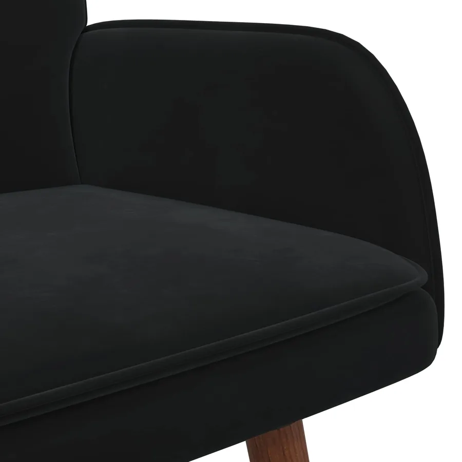 Sofa 2 places Noir 115 x 61 x 87 cm Velours - 7