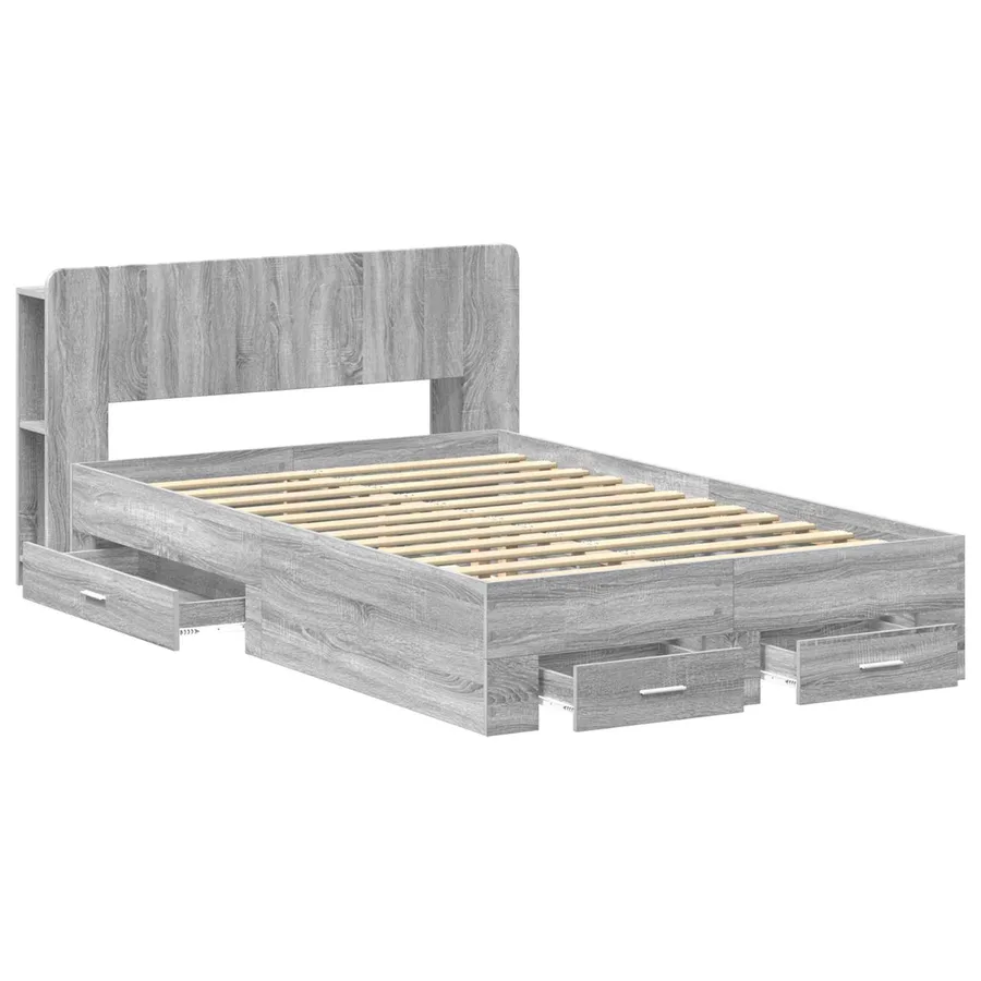 Cadre de lit avec rangement Sonoma gris 120 x 190 cm - 3