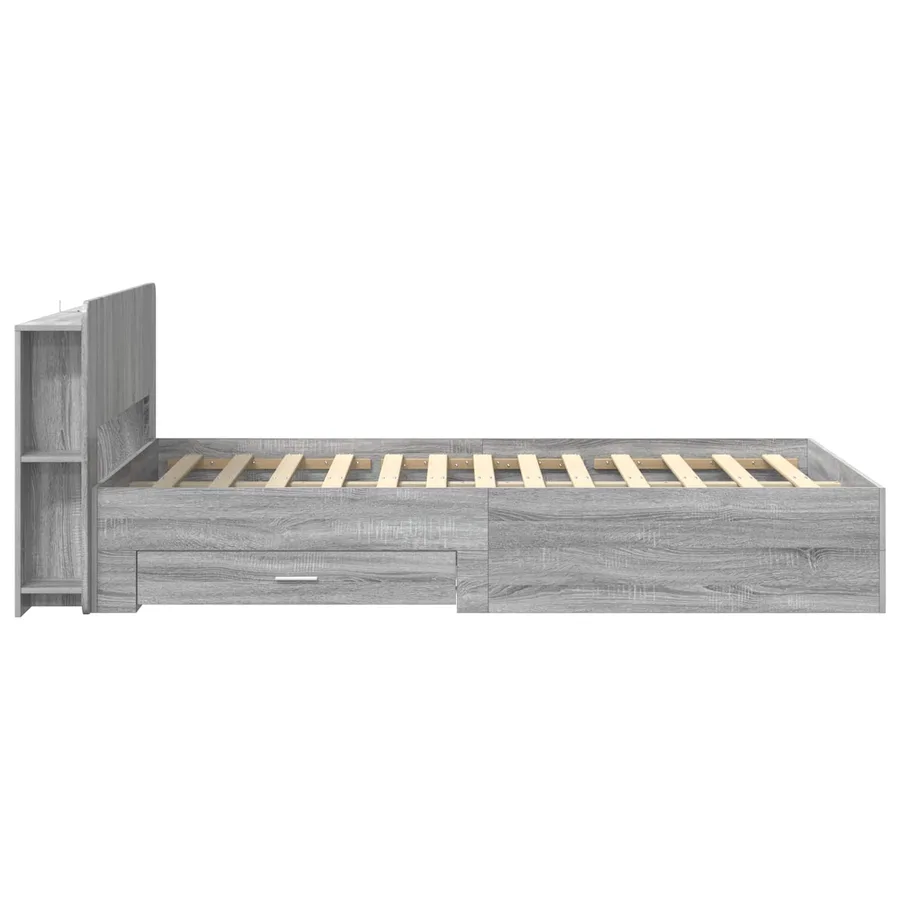 Cadre de lit avec rangement Sonoma gris 120 x 190 cm - 4