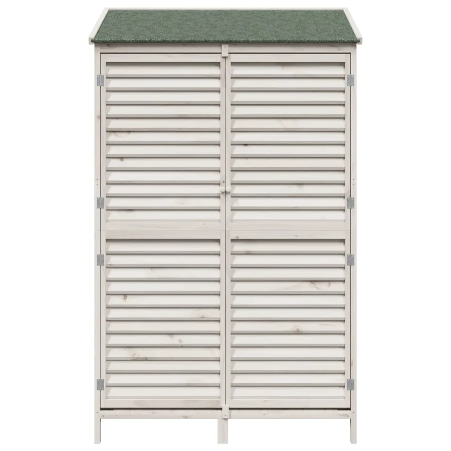 Abri de jardin Blanc 106 x 56 x 176,5 cm Bois de Sapin Massif - 5