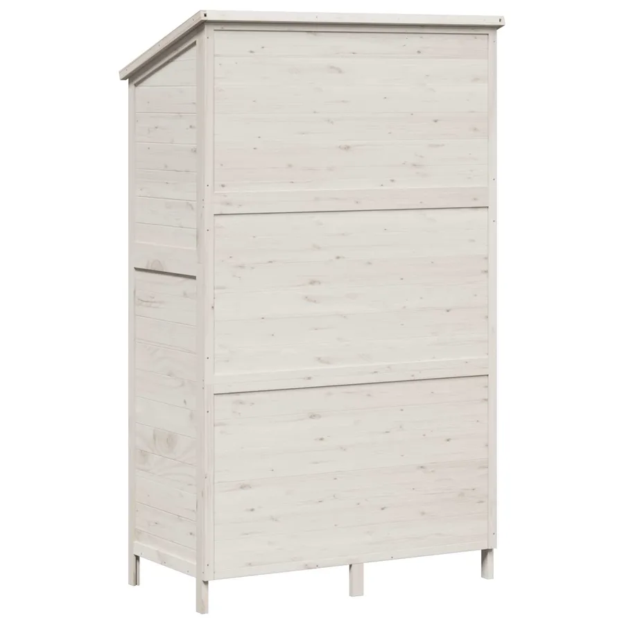 Abri de jardin Blanc 106 x 56 x 176,5 cm Bois de Sapin Massif - 7
