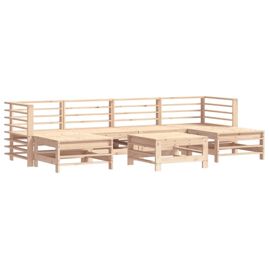 Salon de jardin 7 pcs Bois de pin massif - 2