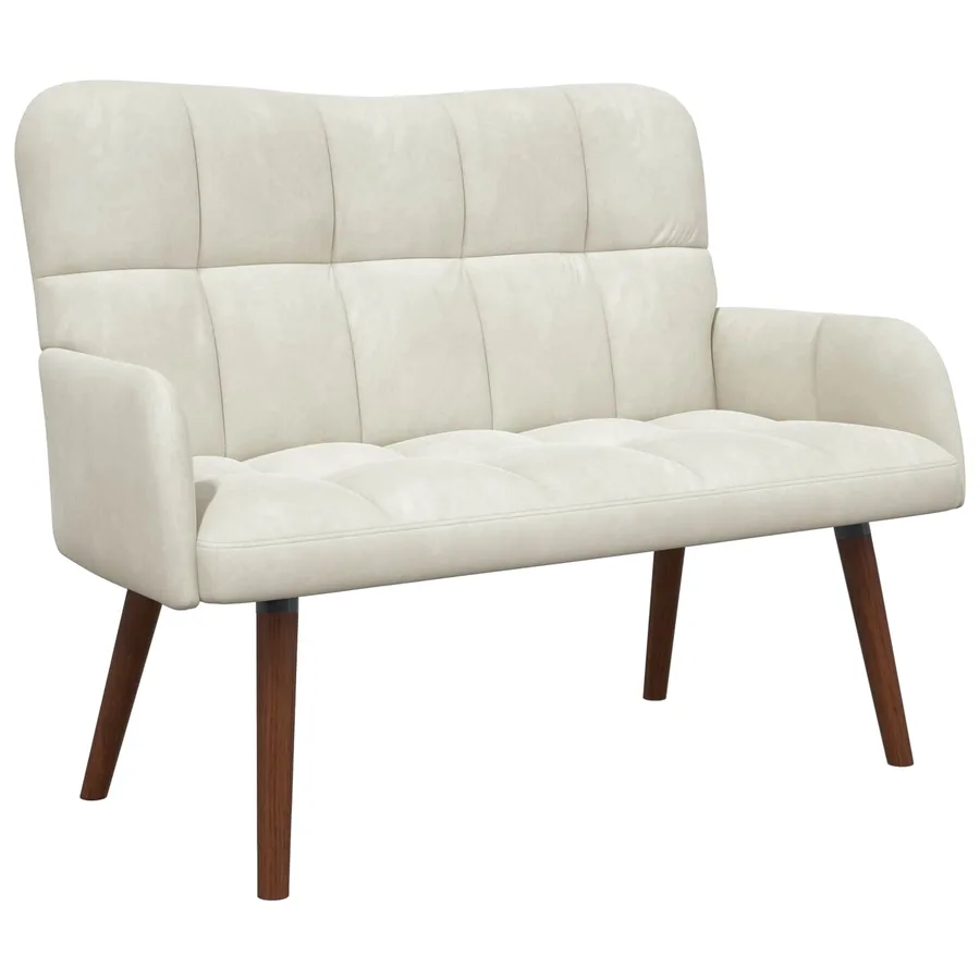 Sofa 2 places Crème 115 x 61 x 87 cm Velours - 2
