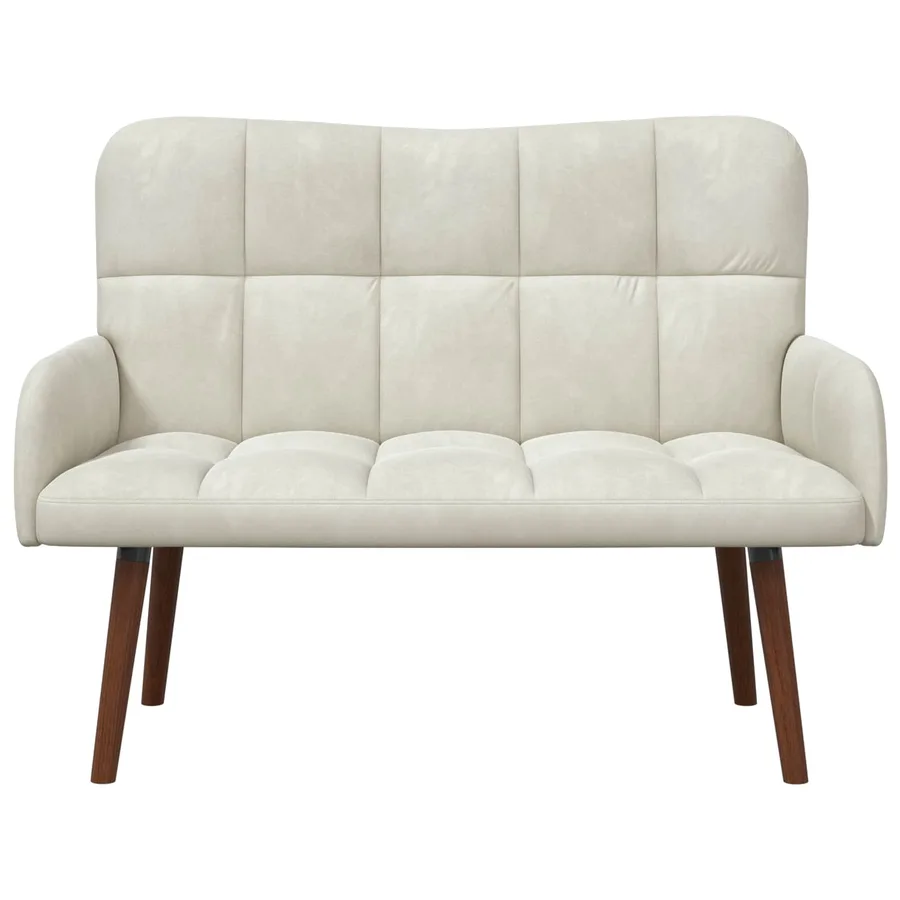 Sofa 2 places Crème 115 x 61 x 87 cm Velours - 4