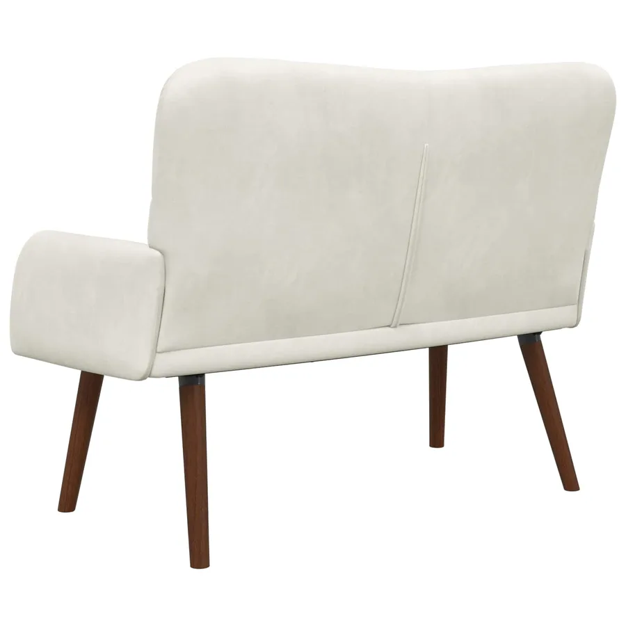 Sofa 2 places Crème 115 x 61 x 87 cm Velours - 6