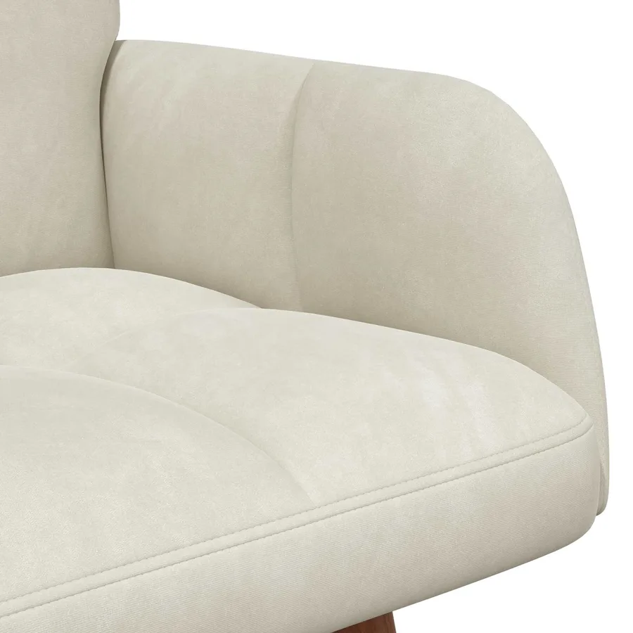 Sofa 2 places Crème 115 x 61 x 87 cm Velours - 7