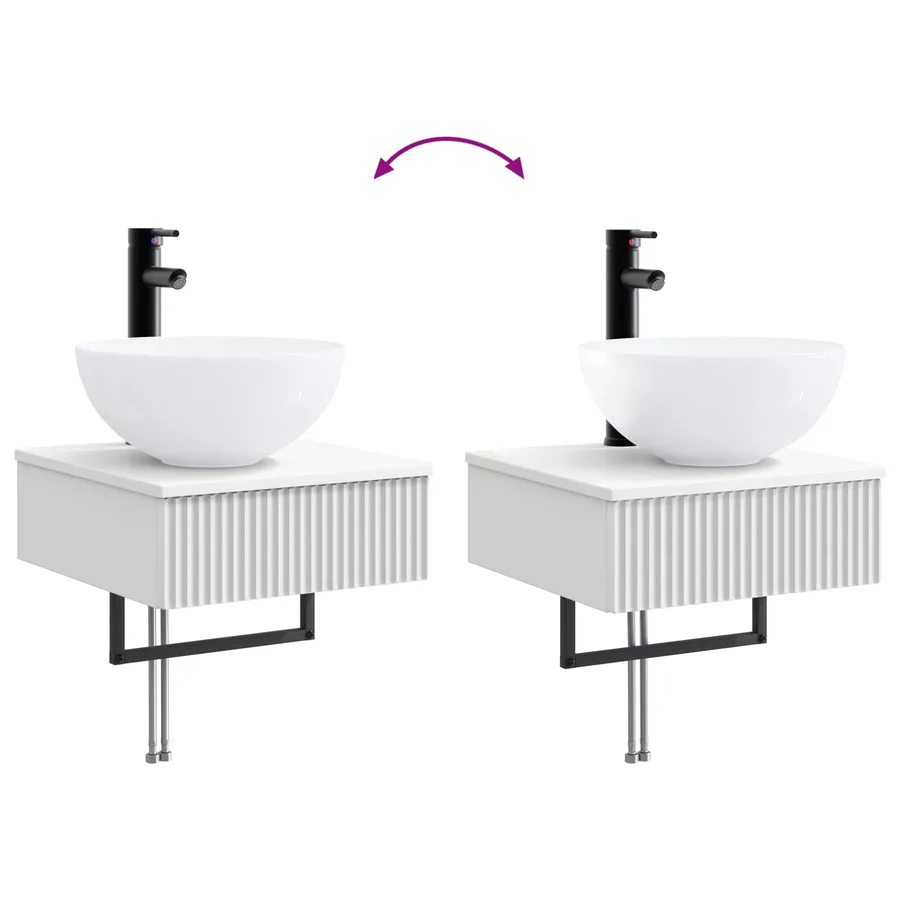 Ensemble d'armoire de salle de bain 5 pcs Blanc - 13