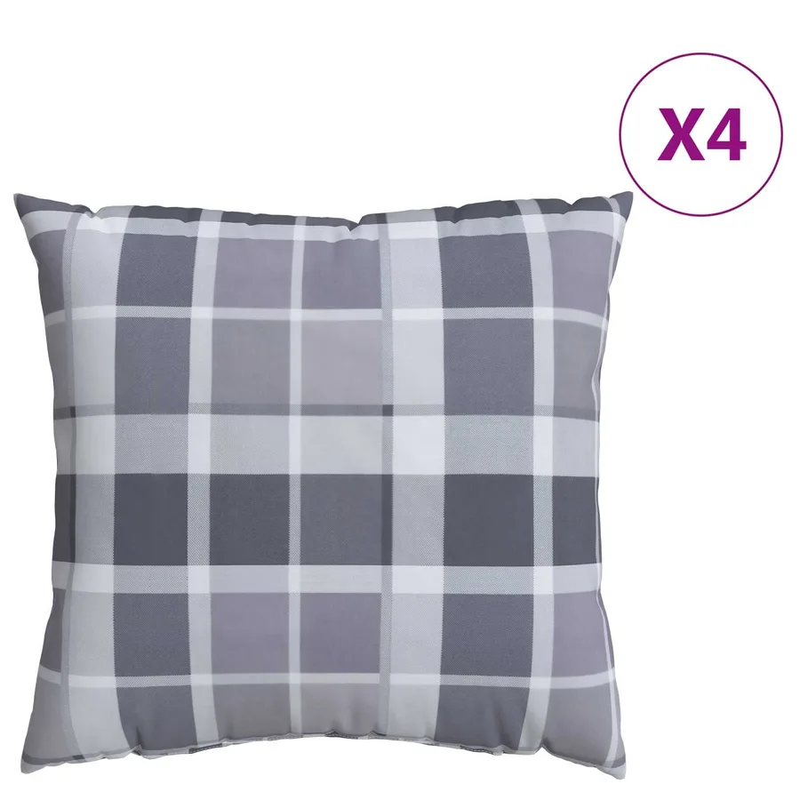 Coussin d'extérieur 4 pcs Carreaux Grisel 60 x 60 cm Tissu - 3