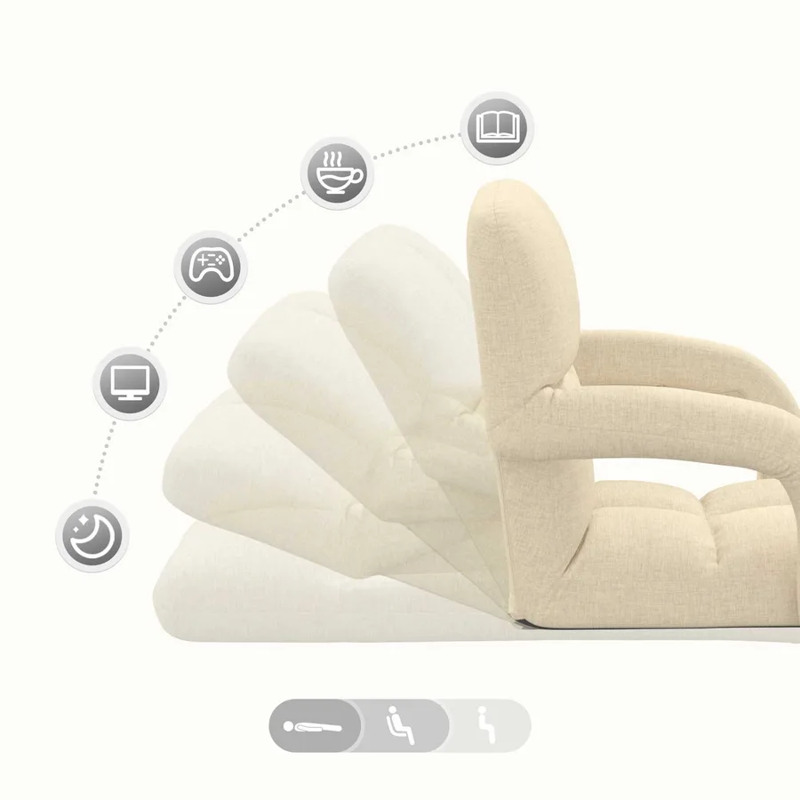 Chaise de sol réglable avec accoudoir - 9