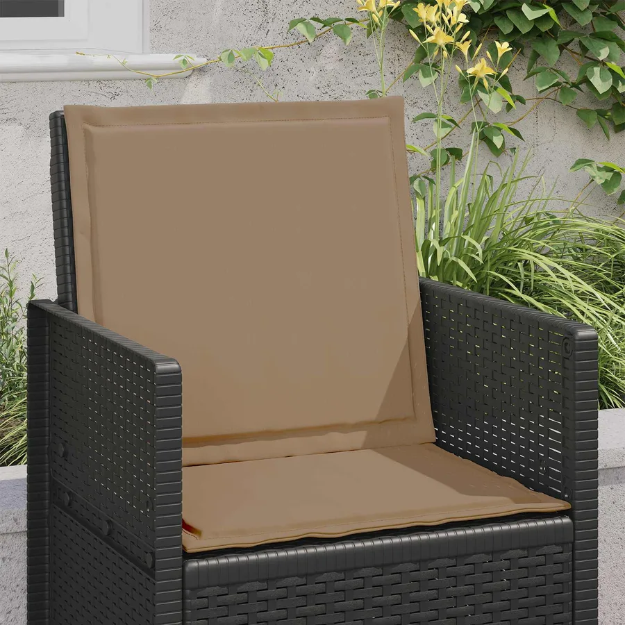 Coussins de siège et de dos 2 pcs Taupe 47 x 45 x 2 cm - 4