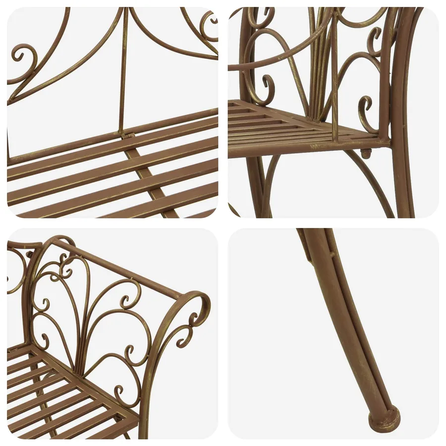 Banc de jardin 2-Nombre de places 130 x 47 x 90 cm Acier - 6