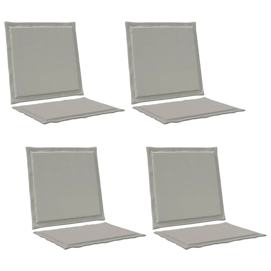Coussins de siège et de dos 4 pcs Gris clair 47 x 45 x 2 cm - 2