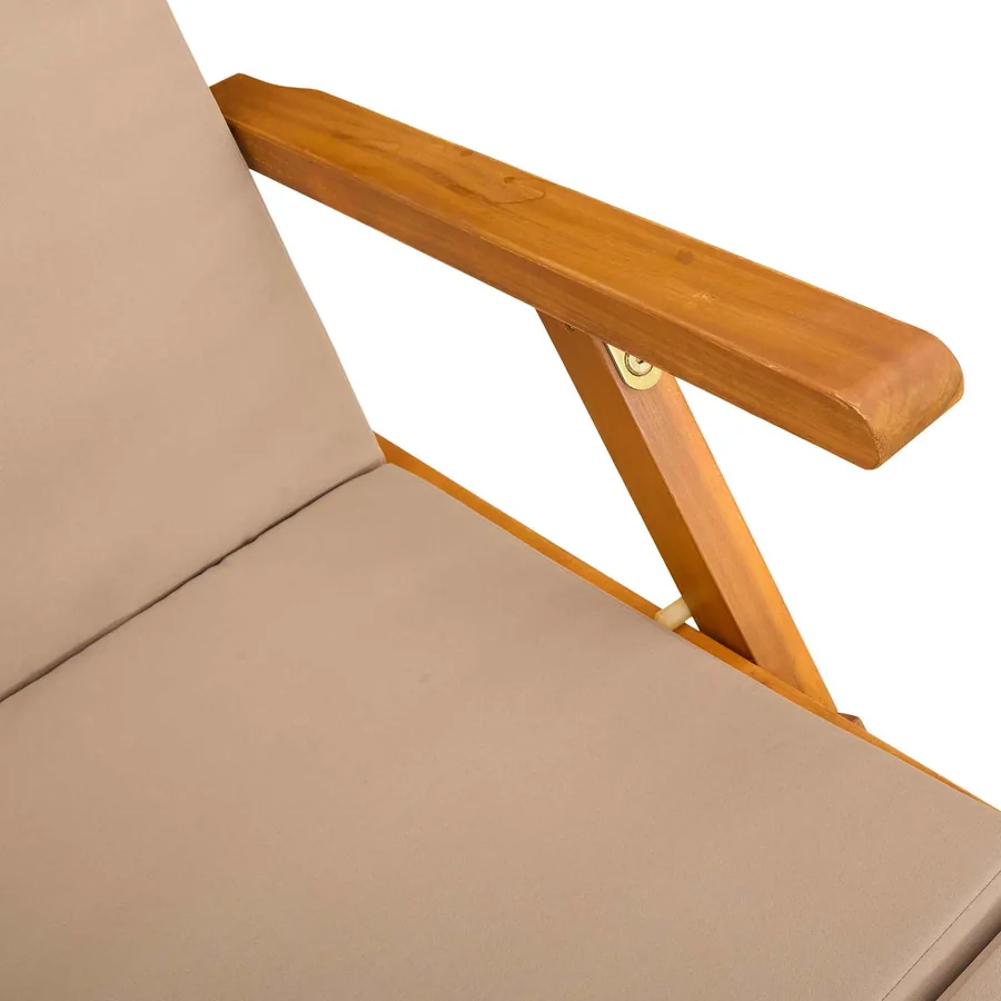 Chaise longue inclinable et pliable 3 pcs Taupe - 9