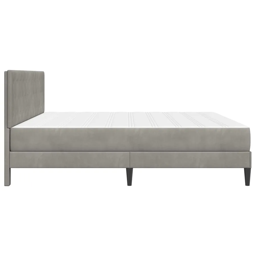 Cadre de lit avec matelas Gris clair 180 x 200 cm Velours - 7