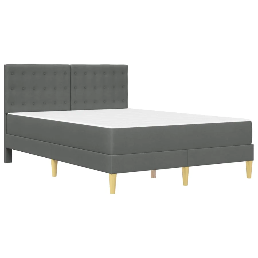 Cadre de lit avec matelas Gris foncé 140 x 200 cm Tissu - 3