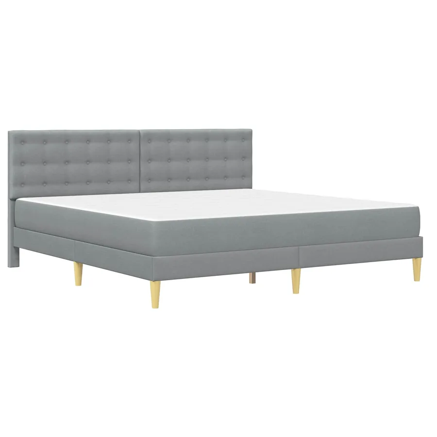 Cadre de lit avec matelas Gris clair 200 x 200 cm Tissu - 3