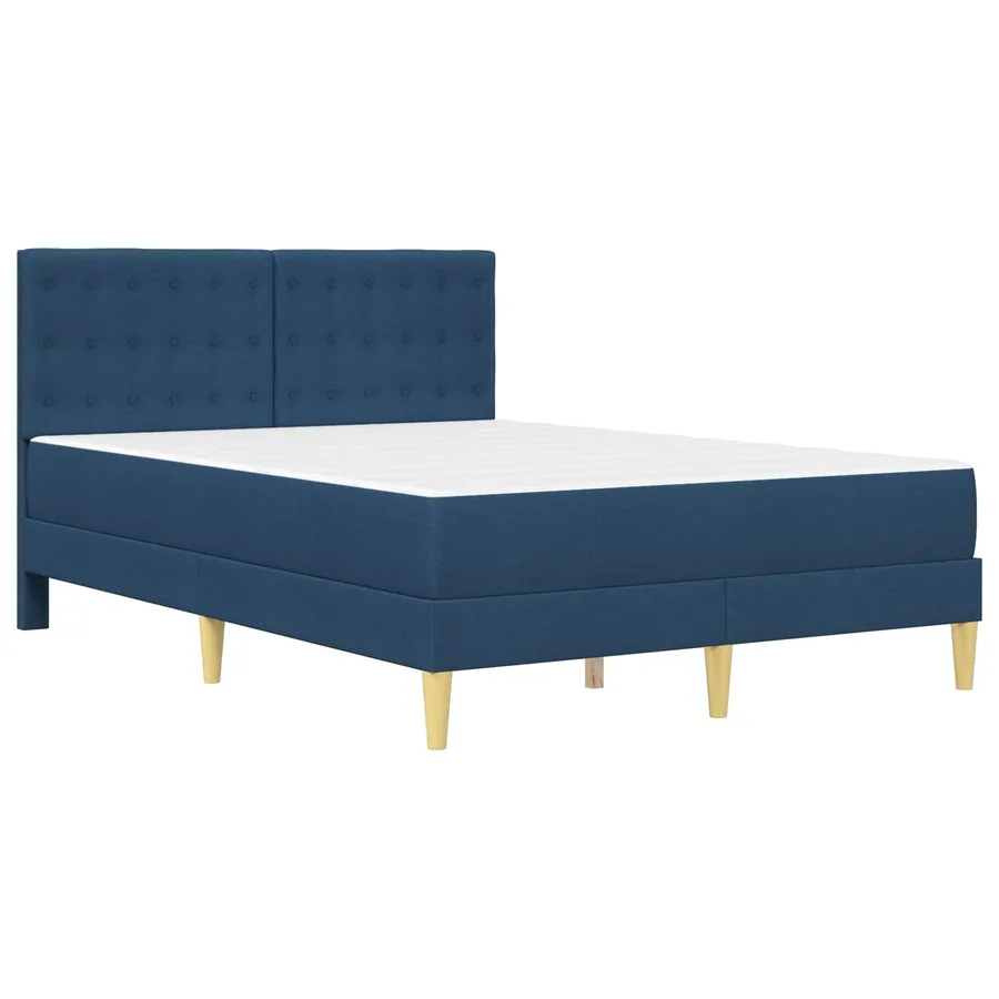 Cadre de lit avec matelas Bleu 120 x 190 cm Tissu - 3